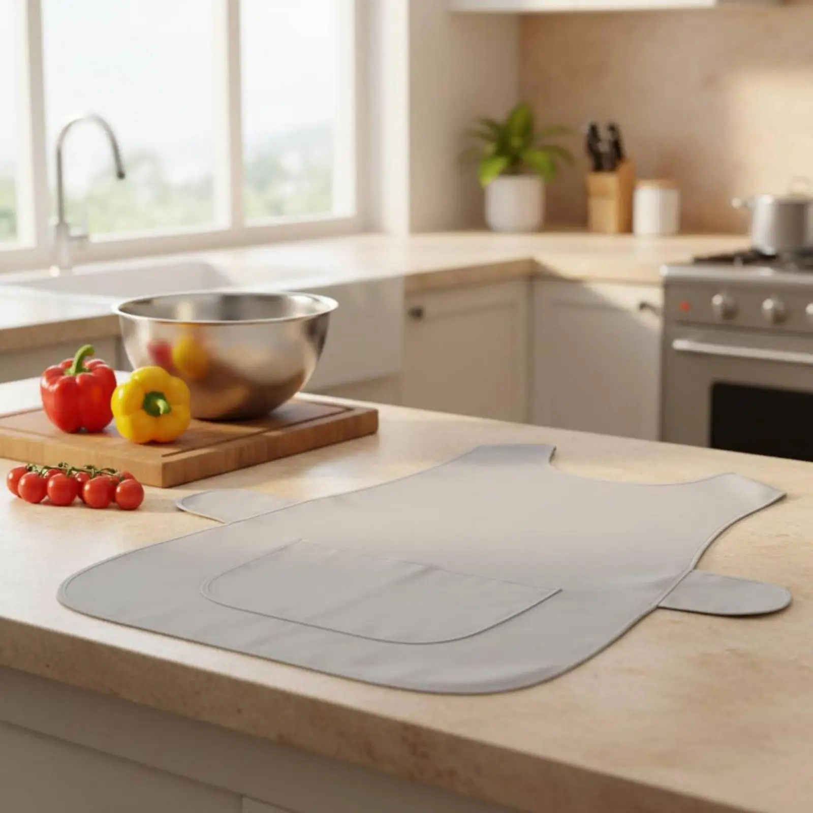 Lightweight Snap Button Vest Apron for Kitchen Cooking and Cleaning with Polyester Fabric for Daily Work Wear
