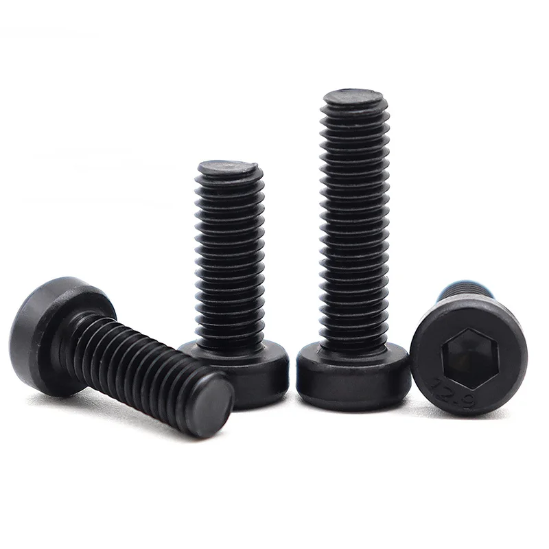 ألين عرافة مسدس المقبس رقيقة قصيرة الشخصي غطاء مسمار لولبي الرأس M3 M4 M5 M6 M8 M10 M12 M14 M16 الصف 12.9 الكربون الأسود الصلب