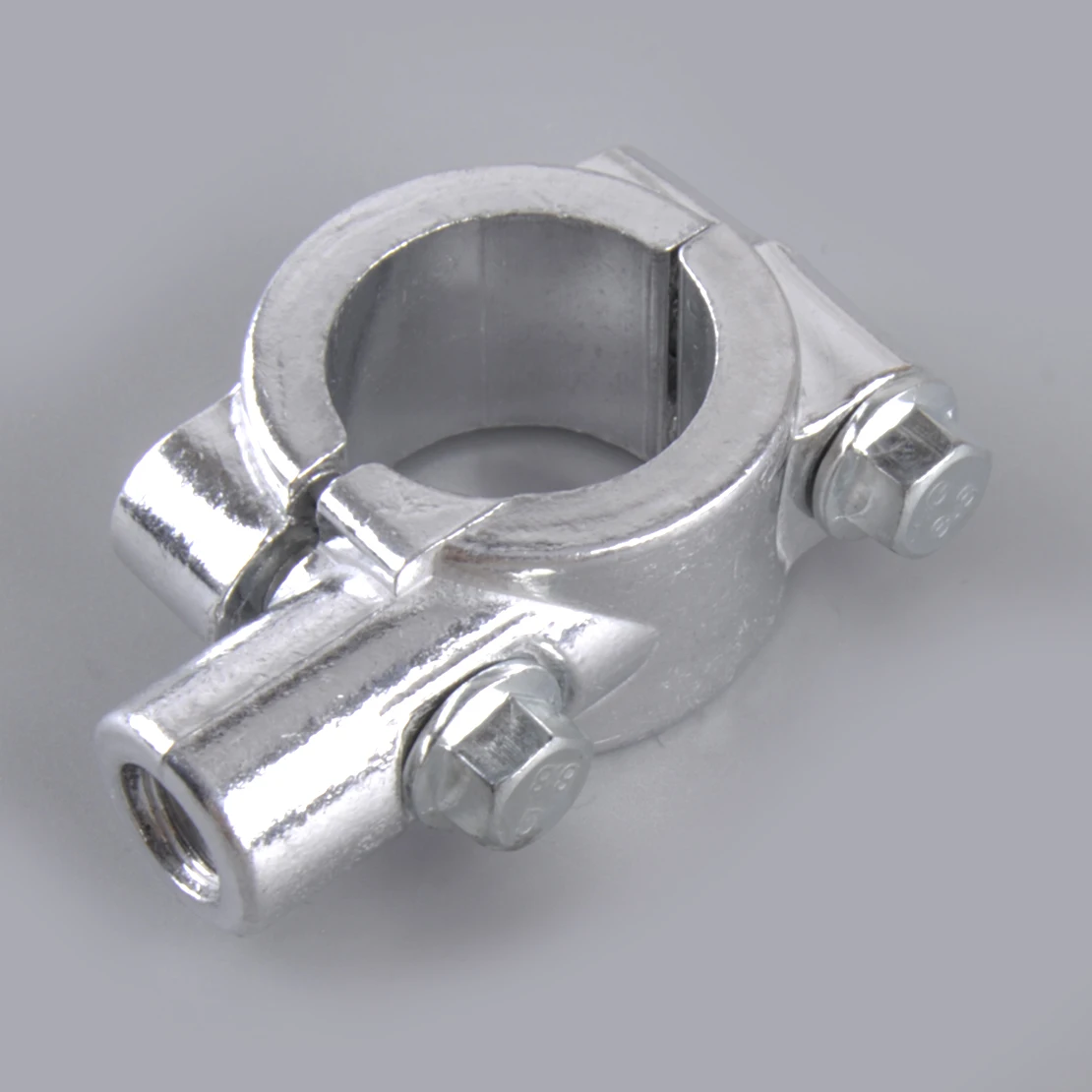 

25mm 1" Silver Motorcycle 10mm Handlebar View Mirror Thread Mount Holder Clamp Adapter Aluminum