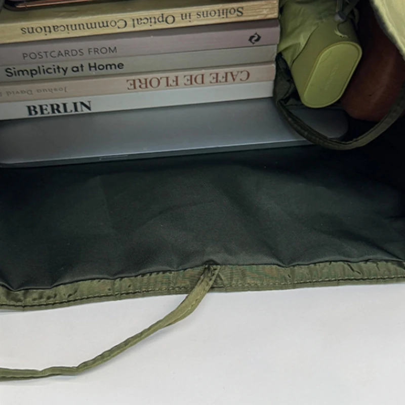 Koreanische Nylon-Schultertasche mit großem Fassungsvermögen, einfarbig, modisch, lässig, Pendler-Einkaufstasche, neue leichte, weiche Damenhandtasche – Detail 2