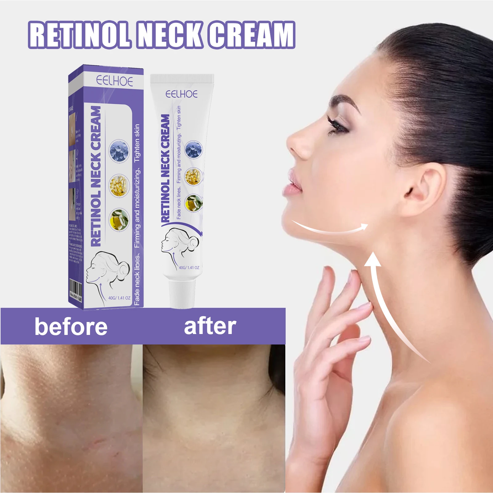 

Retinol Neck Cream Firming Moisturizing Fine Lines Improvement Skin Tightening For Smooth Contour Neck Skin Cream