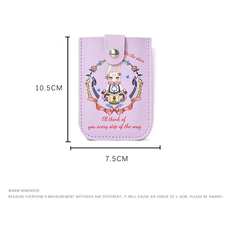 Cute Cartoon Rabbit Mini PU Leather Card Protector Case Cover for Girl Women Photo Case 5 Card Slots ID Name Credit Card Holder