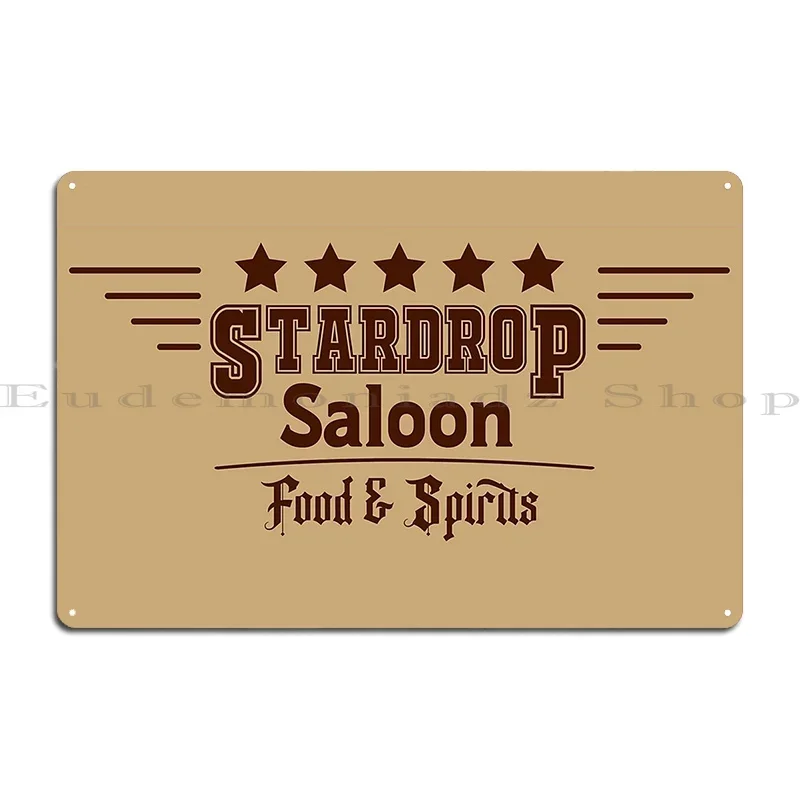 Stardrop Saloon Stardew Valley Sasarious Metal Plaque Create Garage Garage Plaques Home Cinema Tin Sign Poster