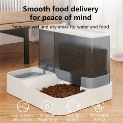 Automatic Cat Feeder Drinker Set, 2 in 1 Cat Gravity Water Feeder Cat Food Feeding Container for Cats Small and Medium Dogs