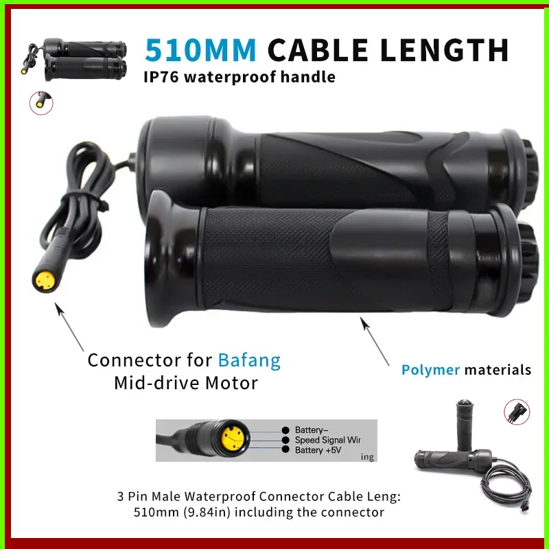 Acelerador de Bicicleta Elétrica BAFANG 24V 36V 48V Conector à Prova d'Água Plug and Play Conector Durável Acessórios para Bicicleta Elétrica