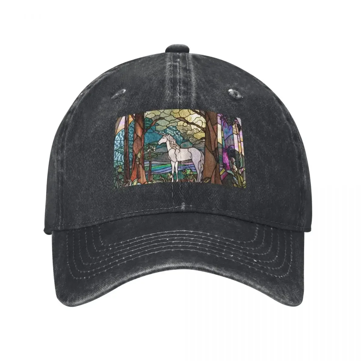 Stained Glass Unicorn Baseball Cap funny hat Golf Trucker Hat fishing caps man Caps For Women Men's