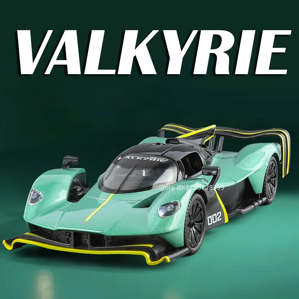 

1:24 VALKYRIE ZONDA Игрушечная модель спортивного автомобиля из сплава, литой под давлением, амортизирующие двери, открытые откатные звуки, световой орнамент, суперкары