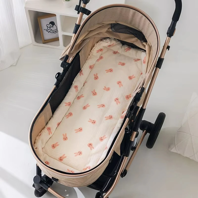 Fall Winter Baby Stroller Cushion Print Soft Mat Baby Blanket Baby Carriage Pram Cotton-Padded Mattress Kids Stroller Accessory