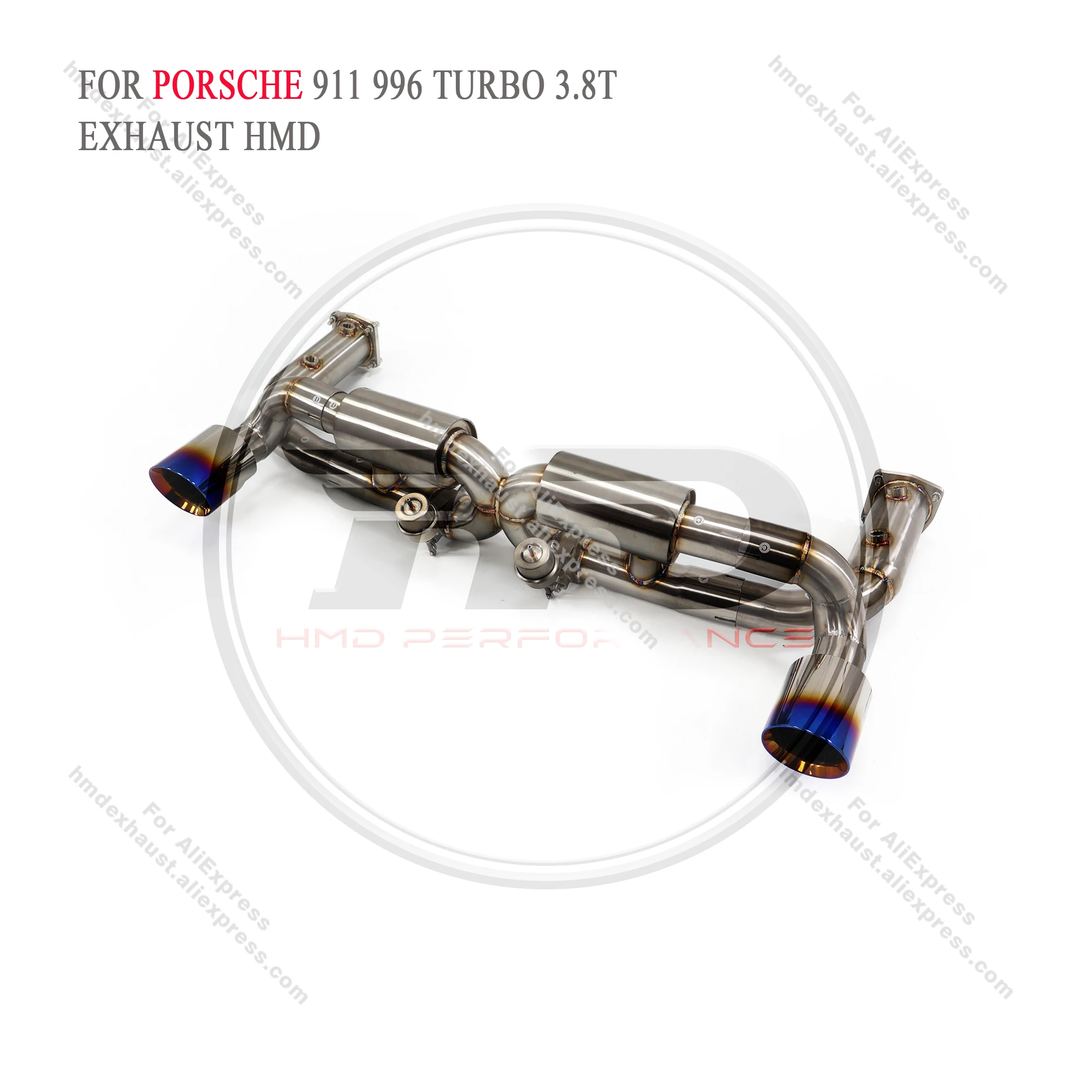 HMD Exhaust System Stainless Steel Performance Catback for Porsche 911 996 Turbo 3.8T Muffler With Valve