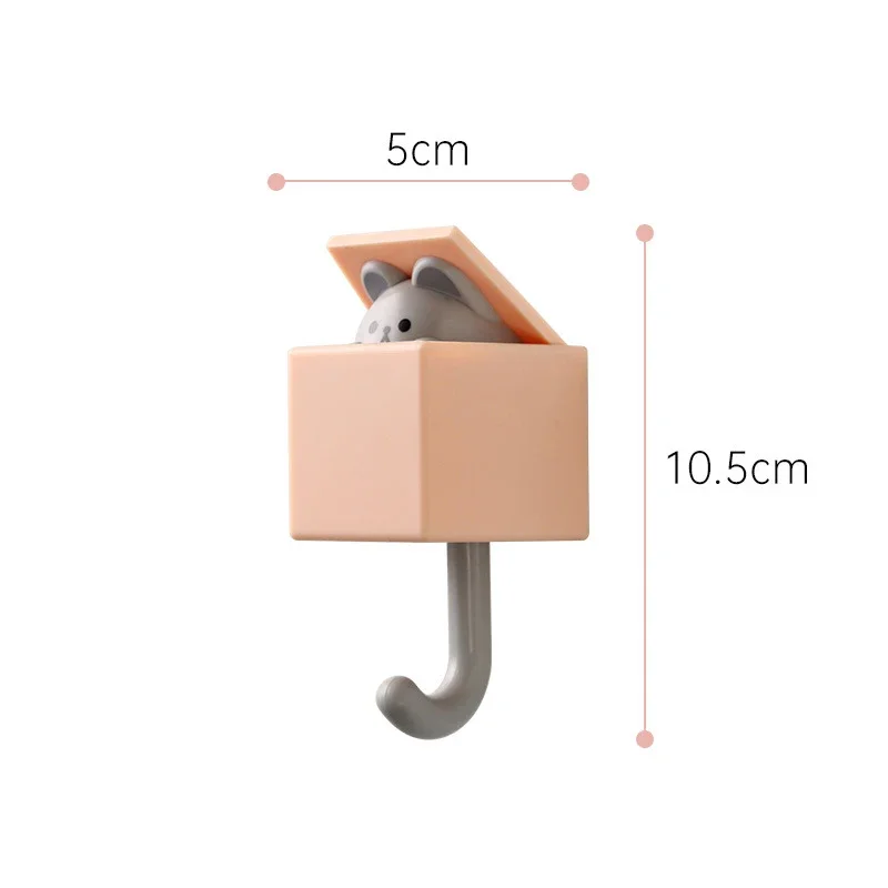 Cartoon Cat Hooks Key Umbrella Towel Hat Clothes Rack Self-adhesive Dormitory Bedroom Door Hooks Wall Animal Decorative Racks