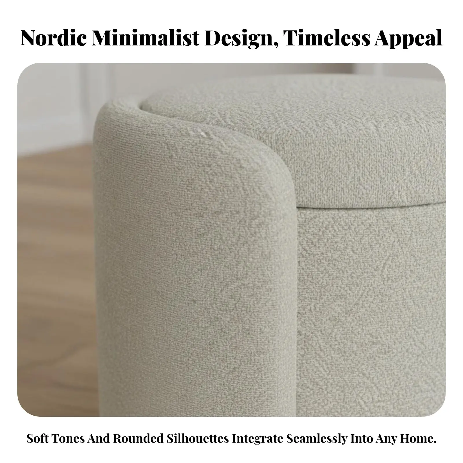 

Lidded Shoe Changing Stool High-Resilience Foam Pad Upholstered Storage Ottoman Sturdy Construction Sturdy Wood Frame