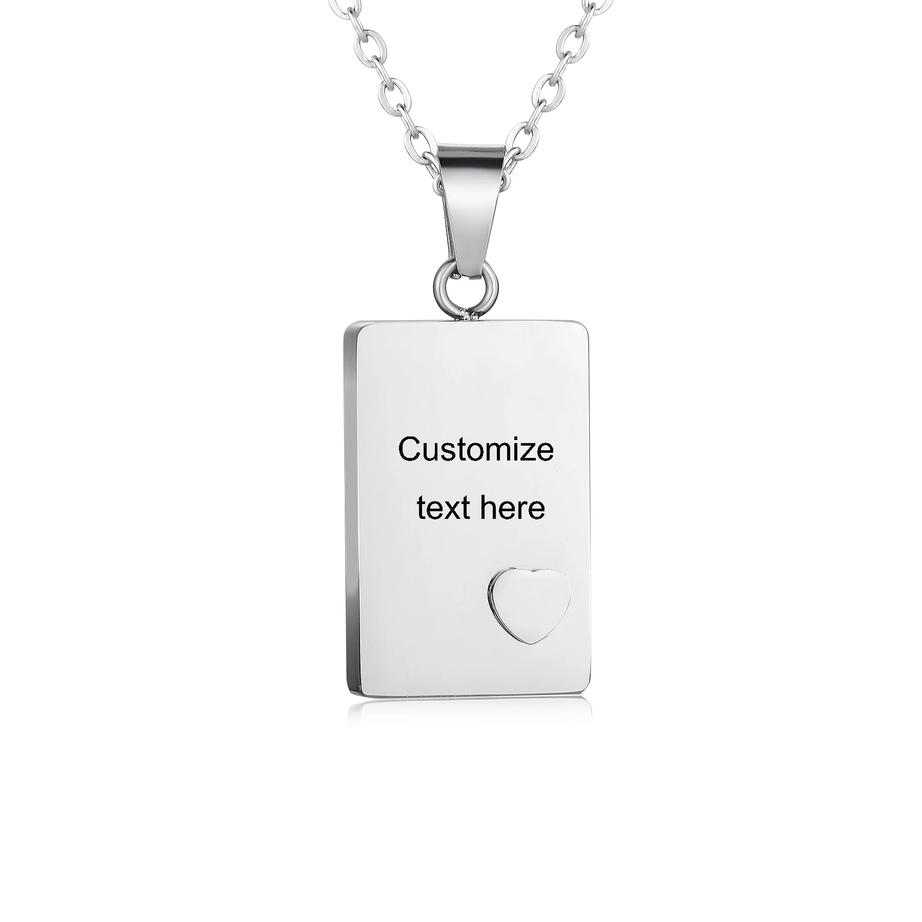 Rectangle Shaped Urn Ash Pendant for Cremation Memorial Jewelry Keepsake Trendy Locket Necklace Personalized