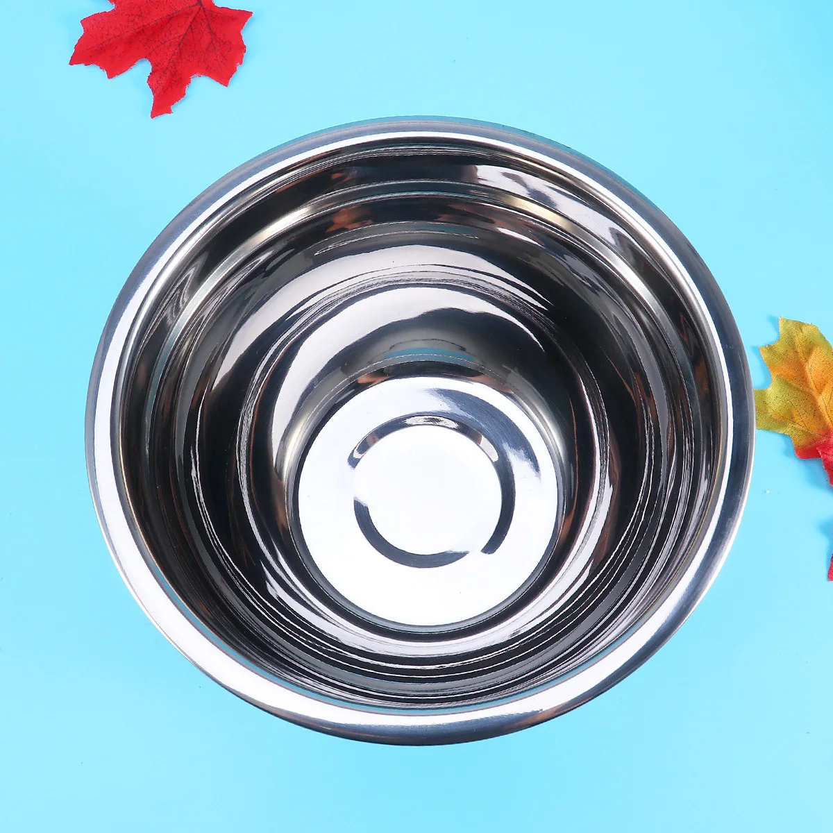 

Stainless Steel Mixing 20Cm Deep Salad Fruit Container Round Lip Flat Base For Baking Marinating Serving Vegetable Bowl