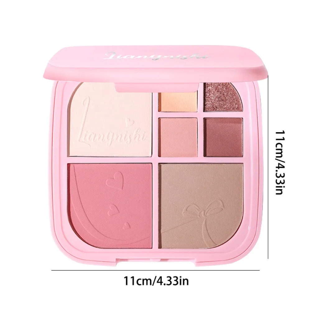 Beleza iluminar sombra de olho cosméticos blush arte destacando pó disco sombreamento pó longa duração 7 cores rosto paleta corpo