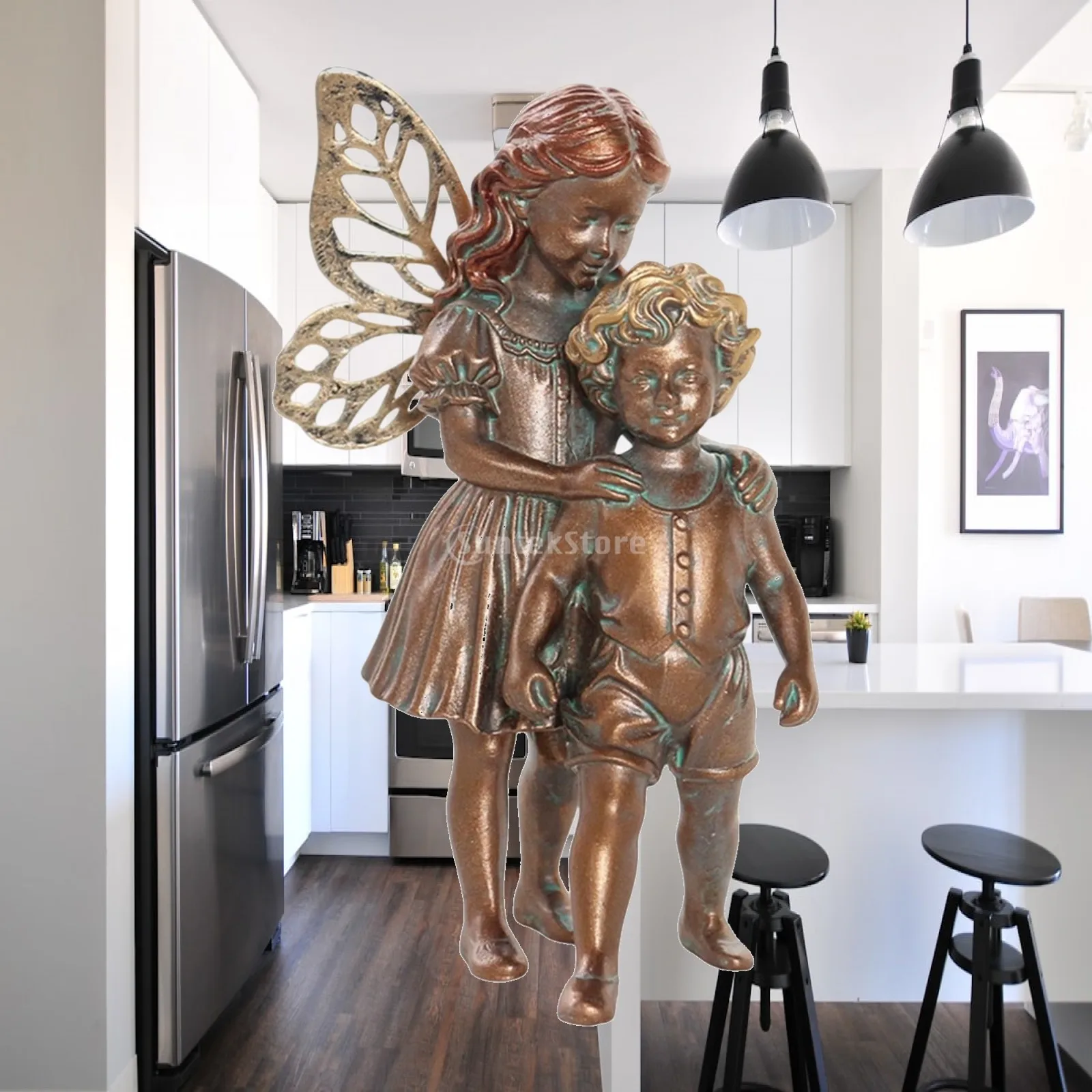 Creative Garden Fairy Home Decoration Resin Figurine Collectible Statue for Backyard Porch Flower Bed