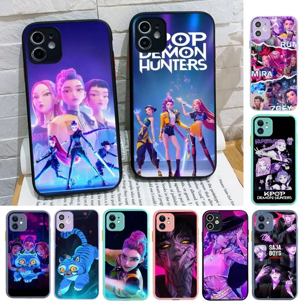 

Popular Movie K-Kpop D-Demon H-Hunters Phone Case For IPhone 16 Pro Max 15 14 13 12 11 XS MAX X Plus Candy Color Matte TPU