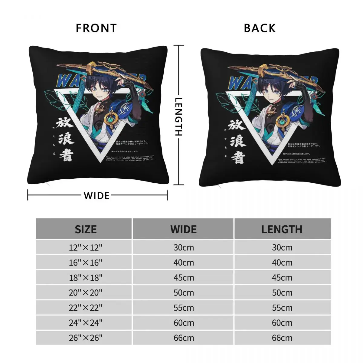 Genshin Impact Wanderer Scaramouche Square Pillowcase Polyester Linen Velvet Creative Zip Pillow Case Home Cushion Cover 45x45