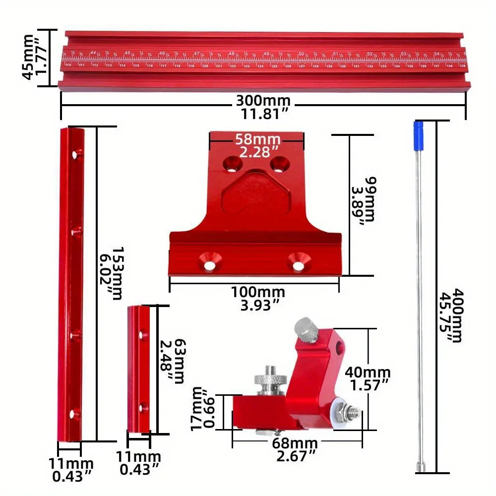 Repeat-Cutting Parallel Rail Guide System -Circular Saw Track Set Fixed Guide Rail Bracket -Aluminium Track Saw Rail Angle Clamp