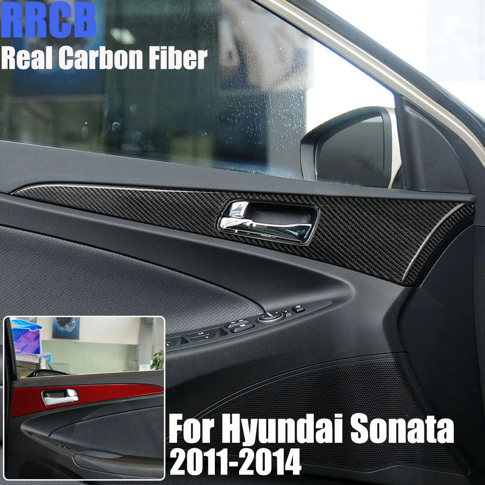 

Накладки на дверные панели из настоящего карбона, мягкие наклейки для Hyundai Sonata 8-го поколения YF 2011-2014 годов