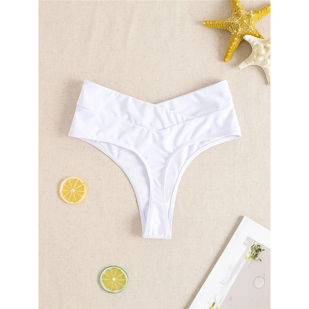 S - XL Bikinihose mit hoher Taille und hohem Beinausschnitt, Badehose für Damen, Badebekleidung, brasilianische Tanga-Hose, Unterwäsche V7095 – Detail 13