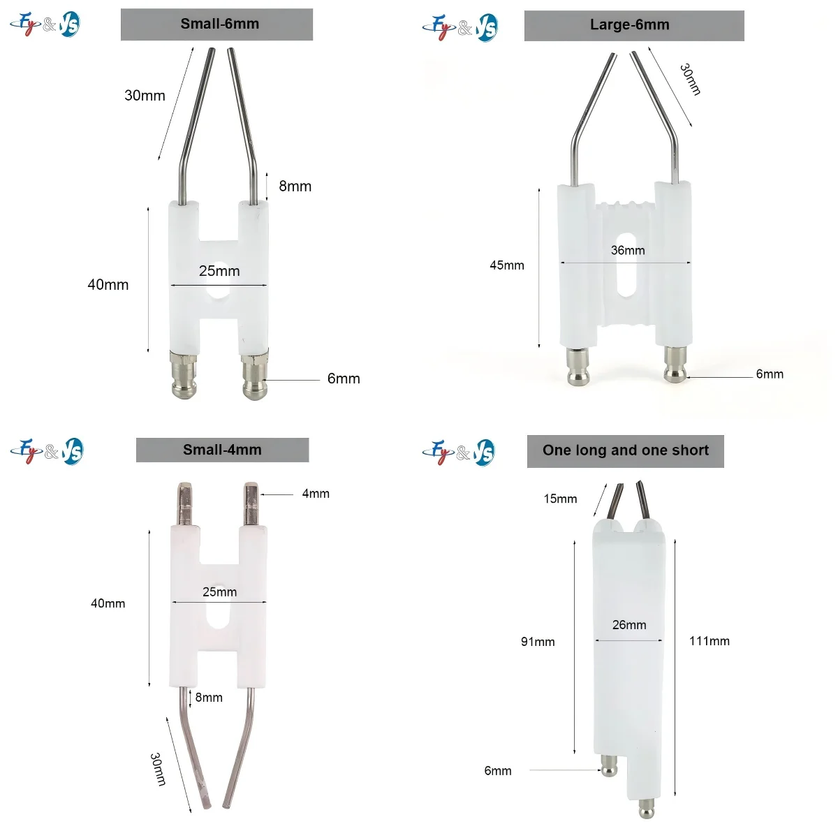 H Type Ceramic Ignition Needle Double Pin Universal Oil Burner Ignition Electrode Industrial Burner Spare Parts For Boiler