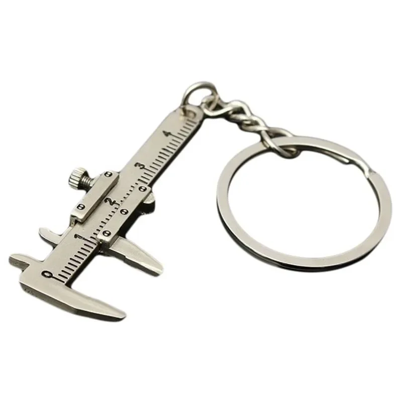 

Mini Metal Ruler Vernier Caliper Portable 0-40mm keychain Measuring Gauging Tools Car Turbo key Chain Ring Ruler Caliper