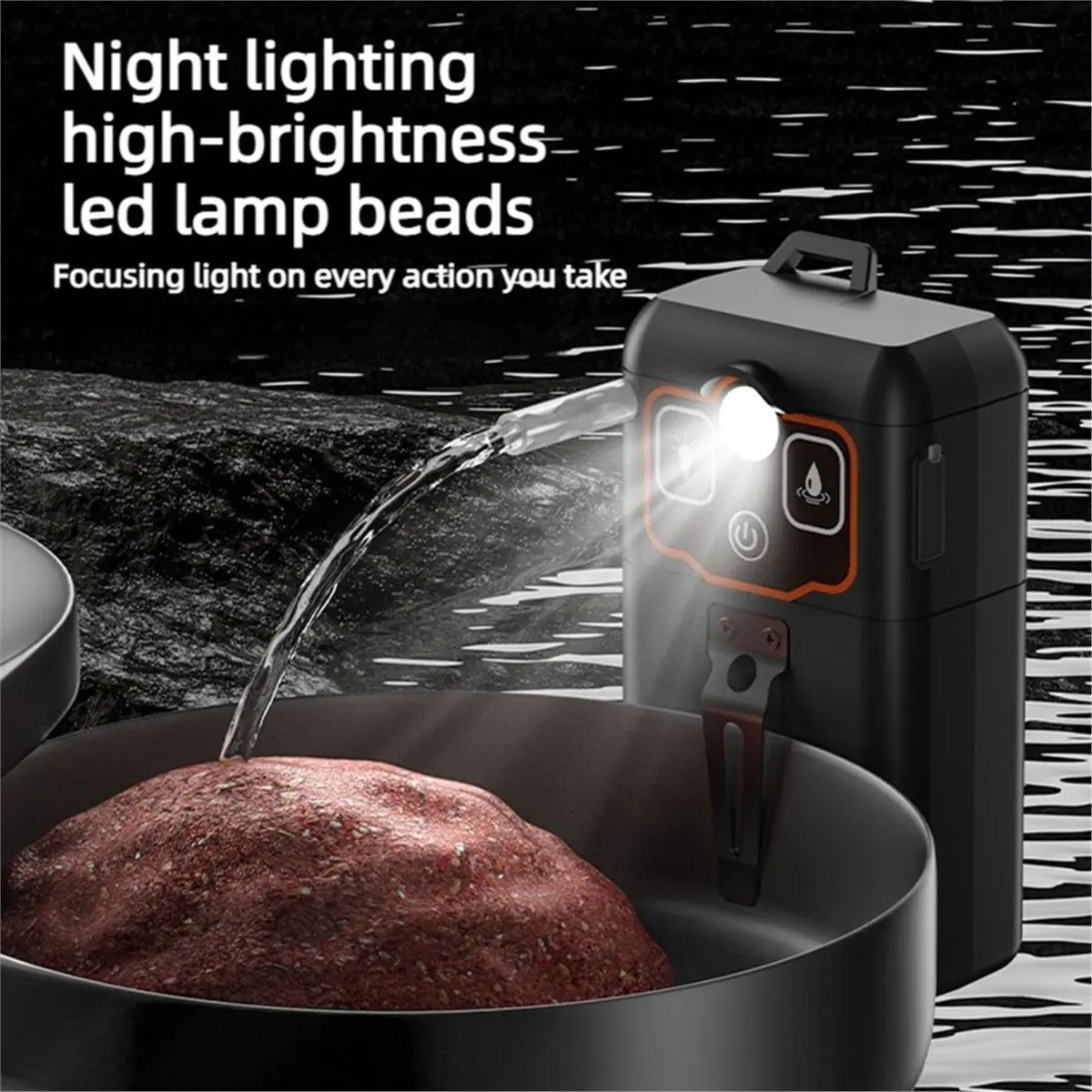 T22C Electric Fish Water Pump Smart LED Light Oxygen Aeration Rechargeable Outdoor Fishing Tackle Bait Mixing Tool