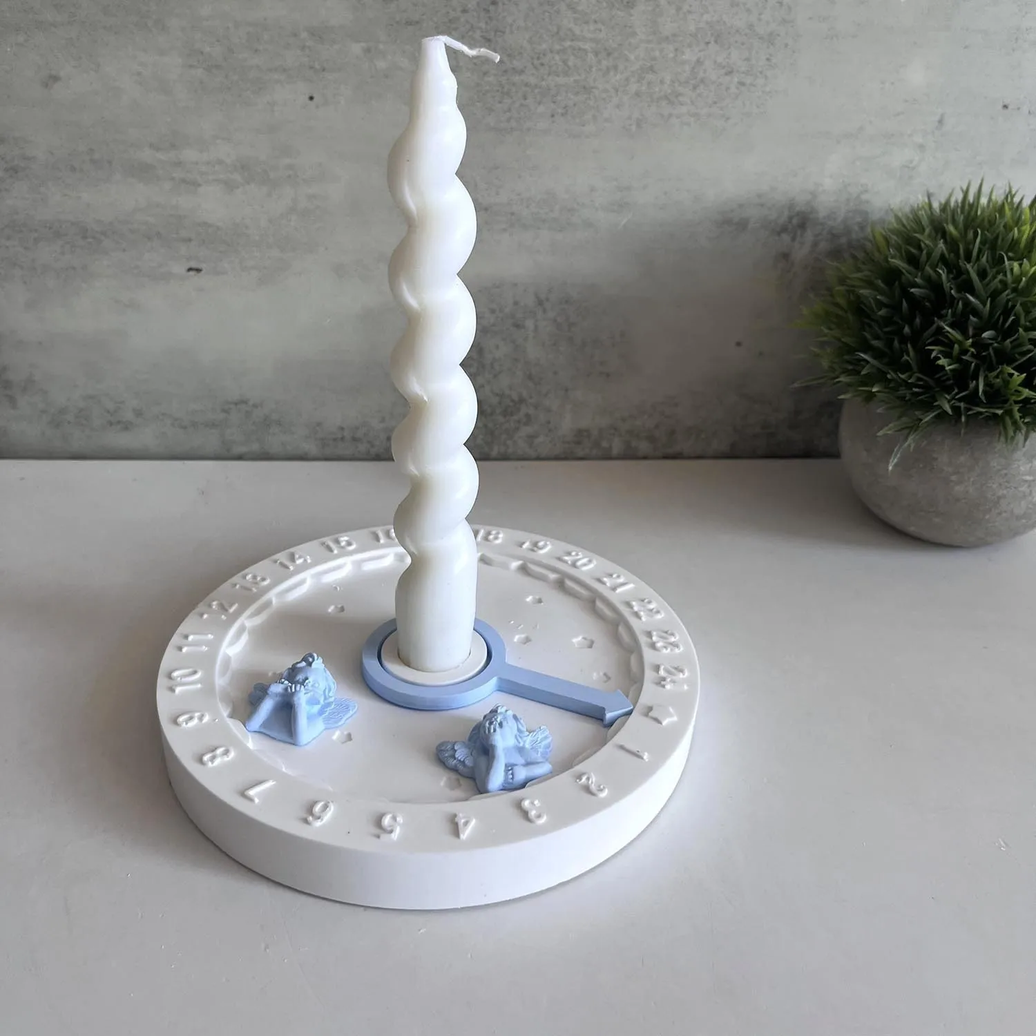 

Advent Clock Concrete Cement Silicone Molds Round Clock with Pointer Candle Holder Gypsum Plaster Mould Storage Tray Resin Mold