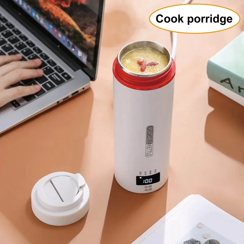 300W Electric Hot Cup Portable Electric Kettle Multifunction Stew Cook Cup Health Pot Office Temperature Control Teapot 450ml