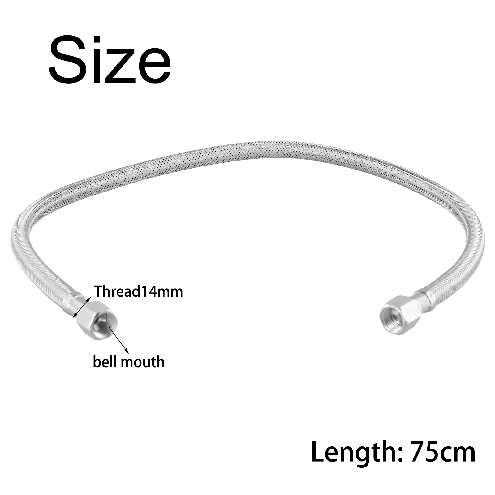 High Quality Practical Air Compressor Tube Air Tools Oil-free Machine Silver Connecting Pipe Internal Thread 14mm 30 Inch