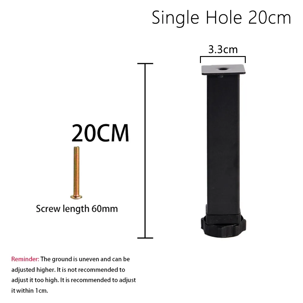 1Pcs Durable 15-35cm Bed Leg T-Frame Retractable Bed Base Legs Hard Iron Support Legs