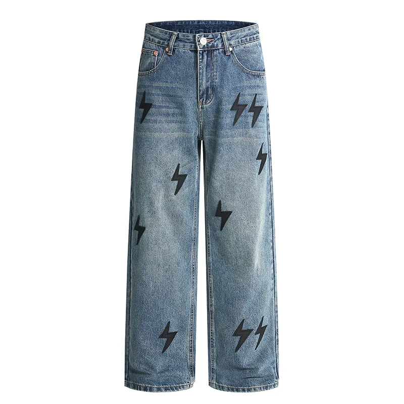 

Low Waist Loose Leggings Jeans Men's Spring Hong Kong High End Luxury Brand Fashionable Casual Loose Fit Jeans for Men