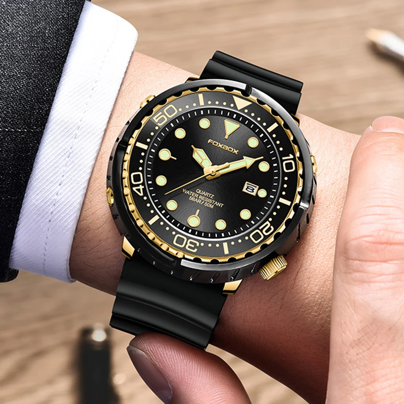 LIGE Fashion Diver Watch Men Top Brand Luxury 50ATM Waterproof Date Clock Sport Watches Mens Quartz Wristwatch Relogio Masculino