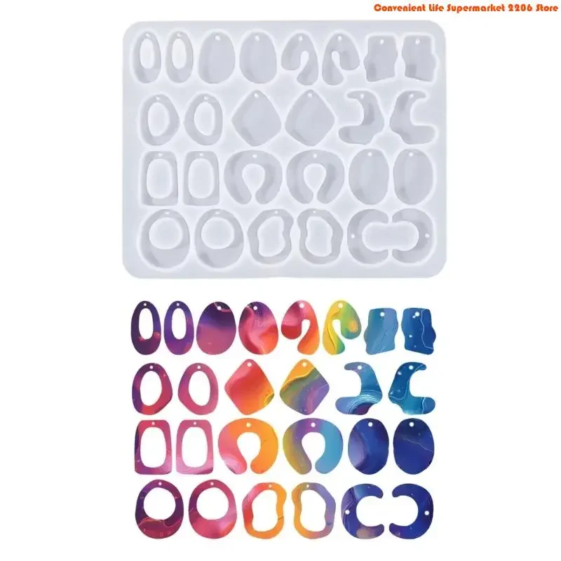 G92D Silicone Earring Mold Artistic Geometric Pattern Mould For Craft Enthusiasts