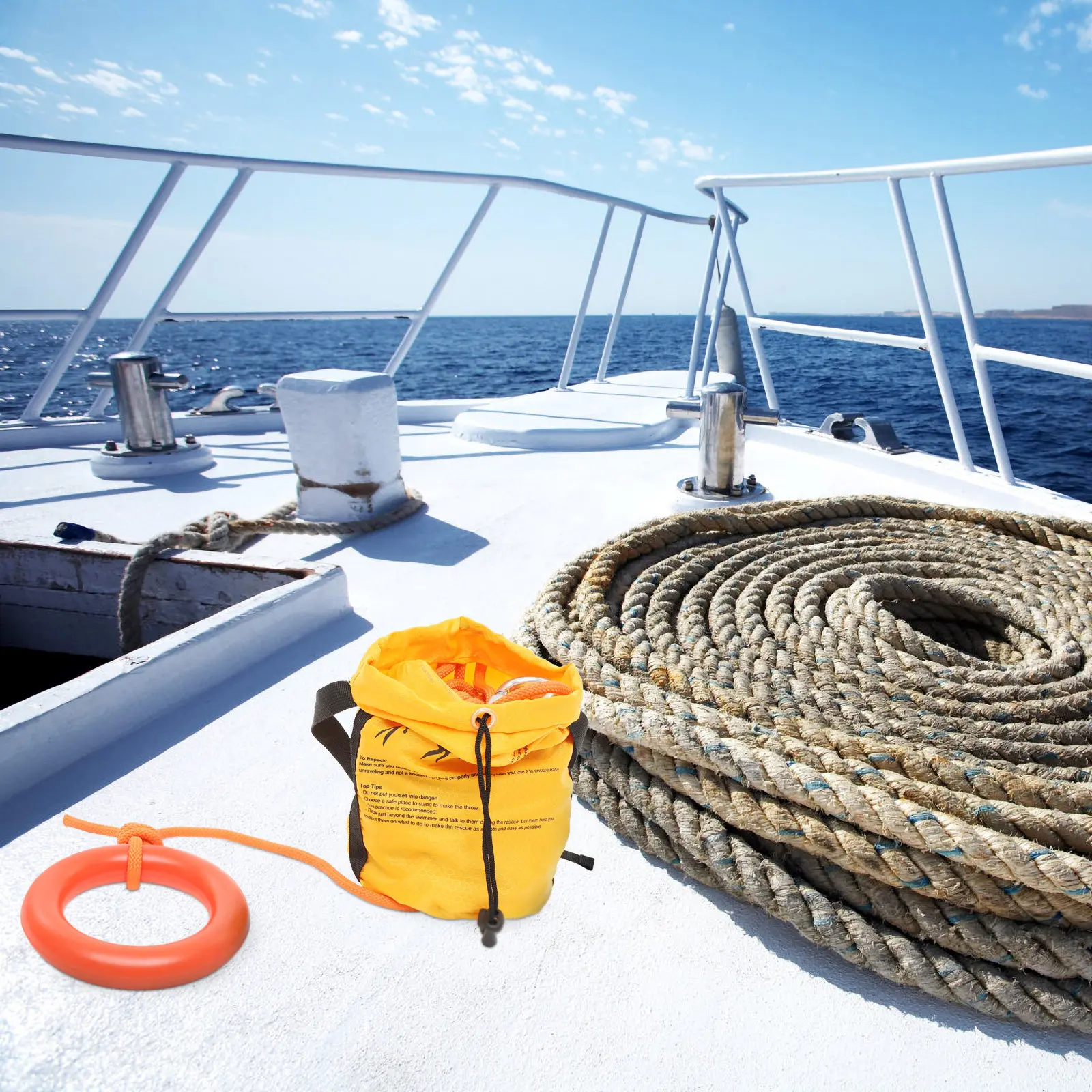 Throw Bag Floating Rope Oxford Fabric Durable Kayaking Boating Safety Equipment Tool Water Rescues Throw Bag