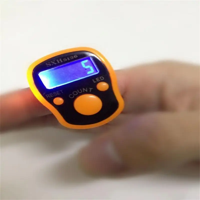 10/5/3/1PCS Finger Counter W/ Compass Islamic Tasbih Bead 5 Digital LED Electronic Handheld Tally Counter Clicker  Counter Ring