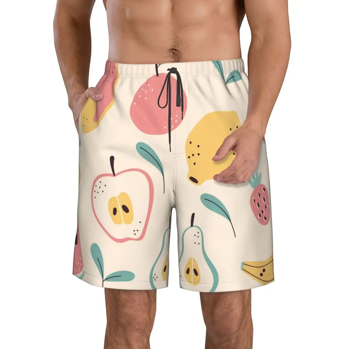 Summer Men's Swimwear Shorts Fruit Collection Beachwear Swim Trunks Men Swimsuit