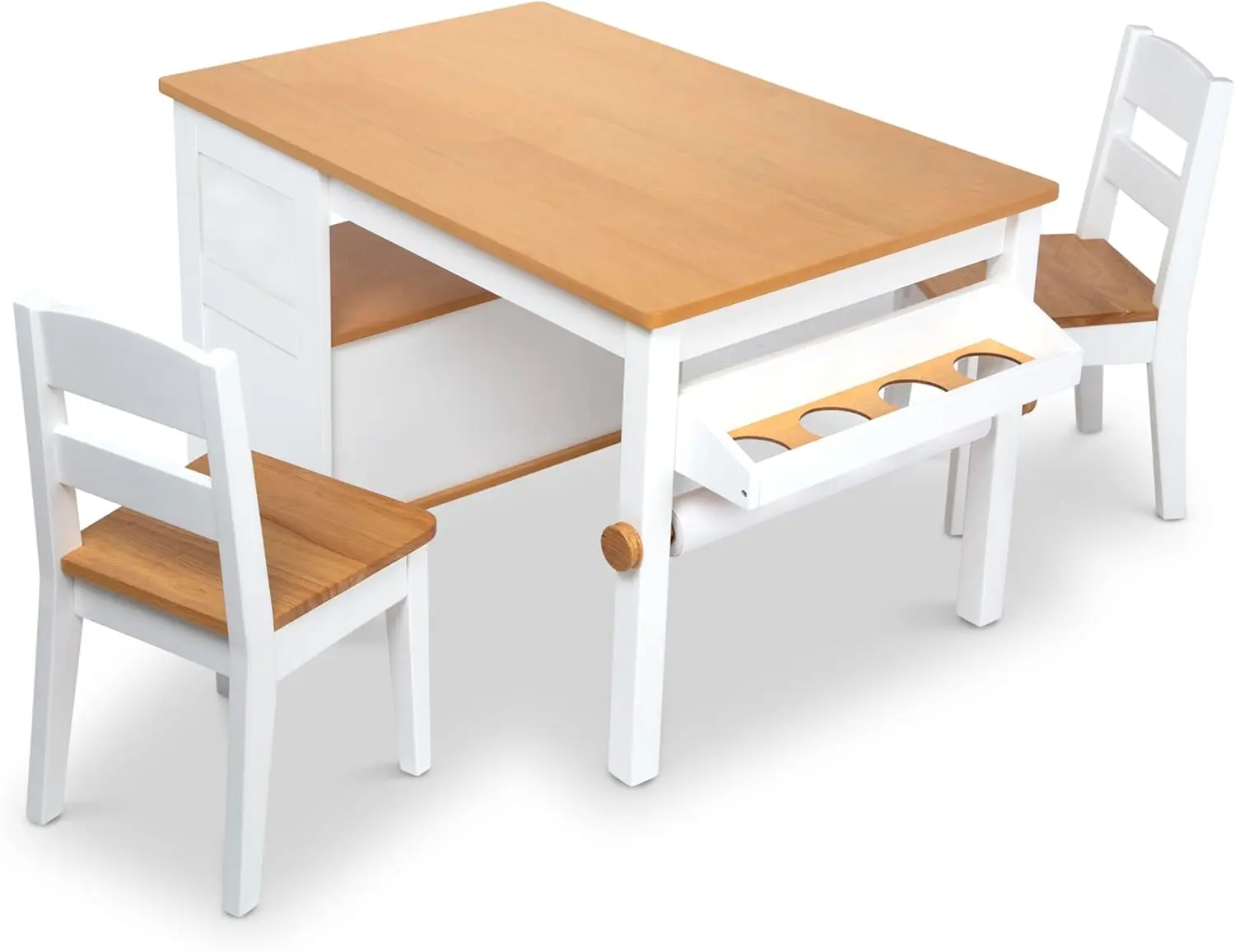 

Wooden Art Table & Chairs Set - White - Kids Craft Table And Chairs, Children's Furniture