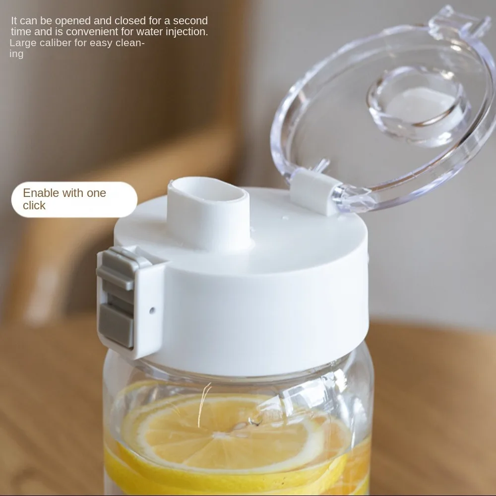550/700ml Water Bottle With Time Scale Portable Transparent Kawaii Water Bottle Sports Water Cup Plastic Handy Cup