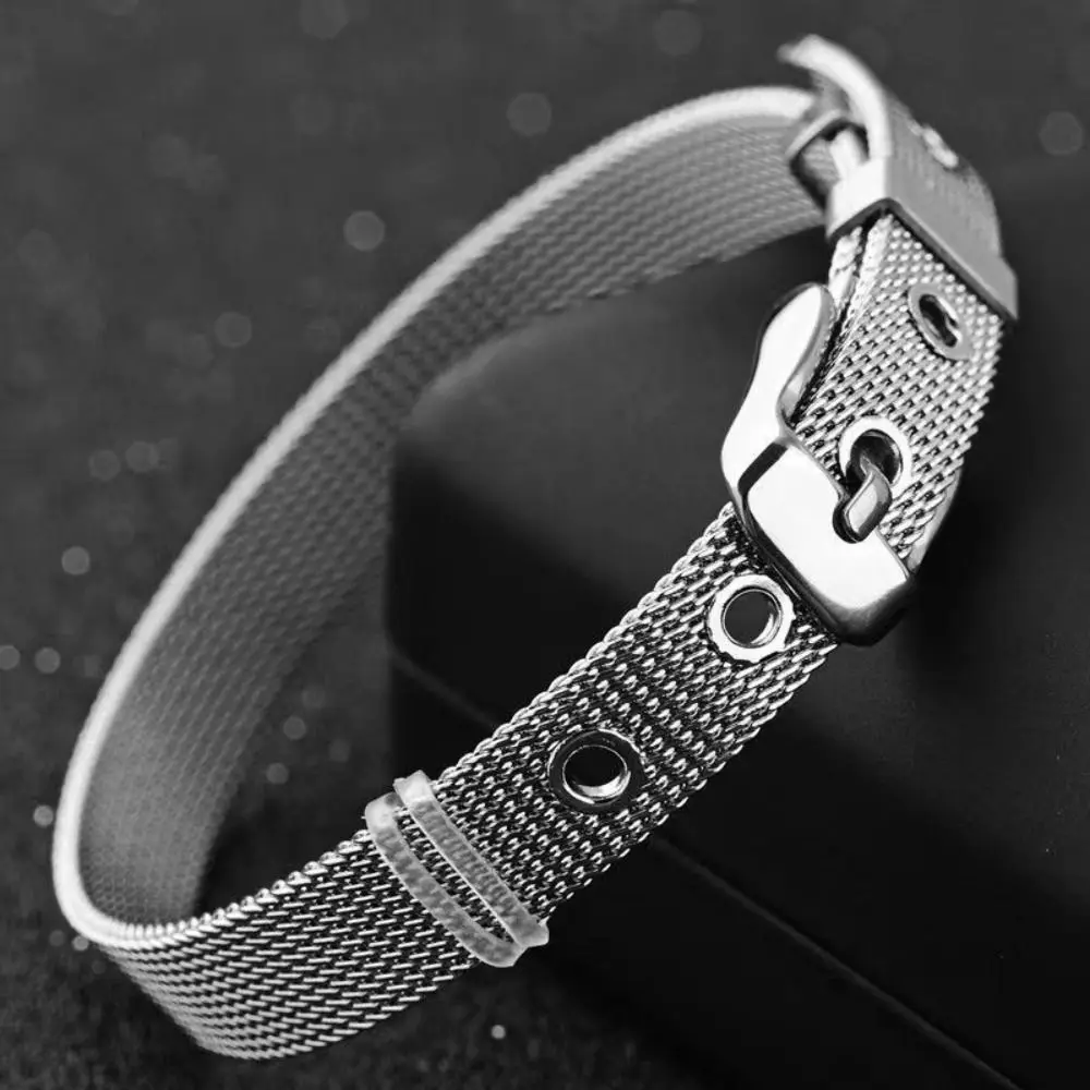Steel Bangle Personality Street Wear Unisex Wrist Accessories Korean Style Bracelet Hand Ring Mesh Watch Strap Bracelet