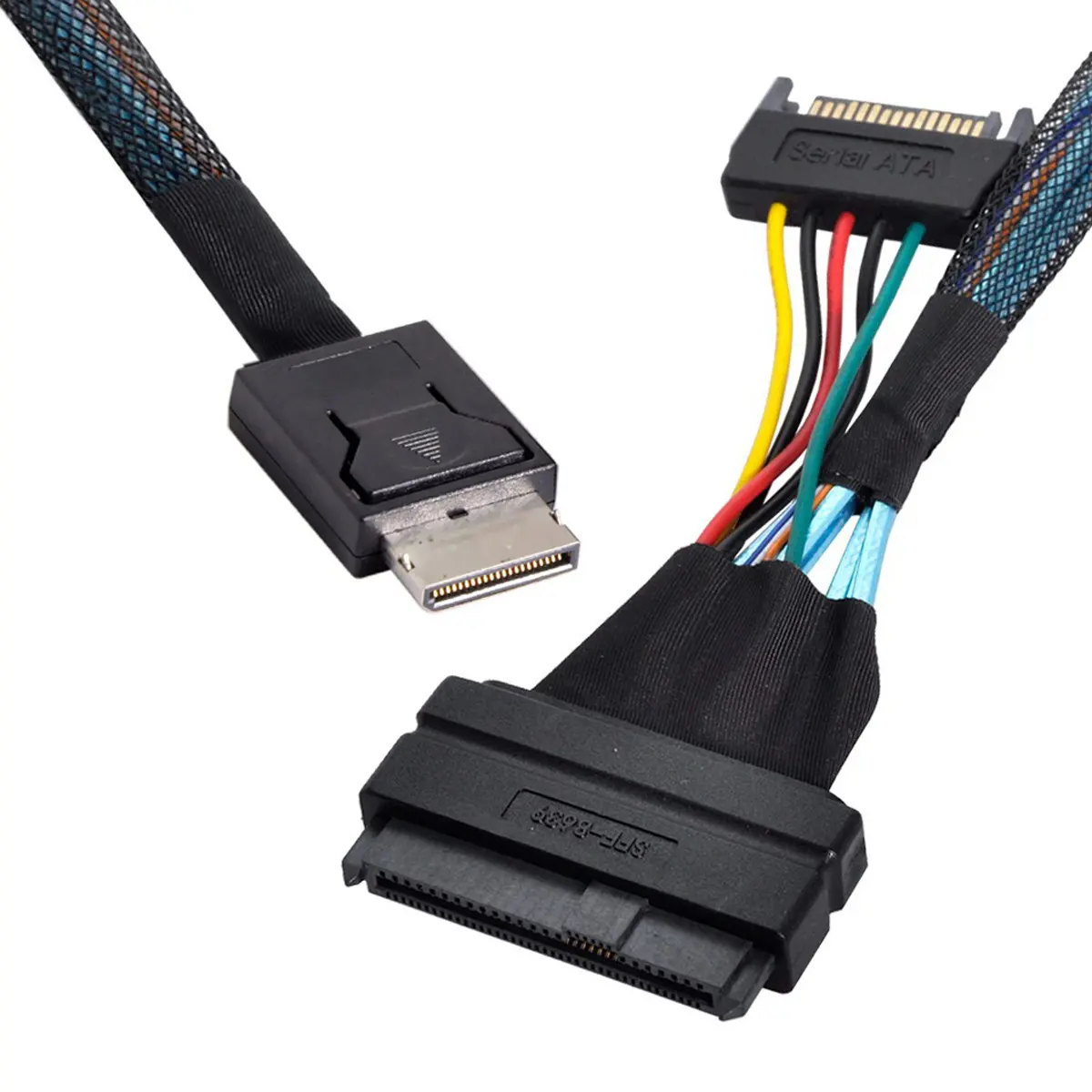 

CY Xiwai Oculink SFF-8611 Male to U.2 U.3 SFF-8639 Female NVME PCIe PCI-Express SSD Cable with SATA Power for Mainboard SSD 50cm