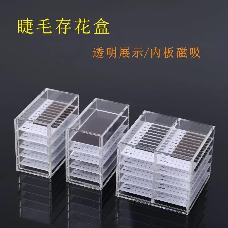 5 Layers Eyelash Extensions Storage Box Acrylic Pallet Mink Lash Organizer Holder Display Stand Grafting Makeup Tools Supplies