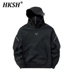HKSH Men's Tide Dark Spring Autumn New Functional Punk Style Face Mask Hooded Sweatshirt Niche Design High Sense Hoodies HK0186