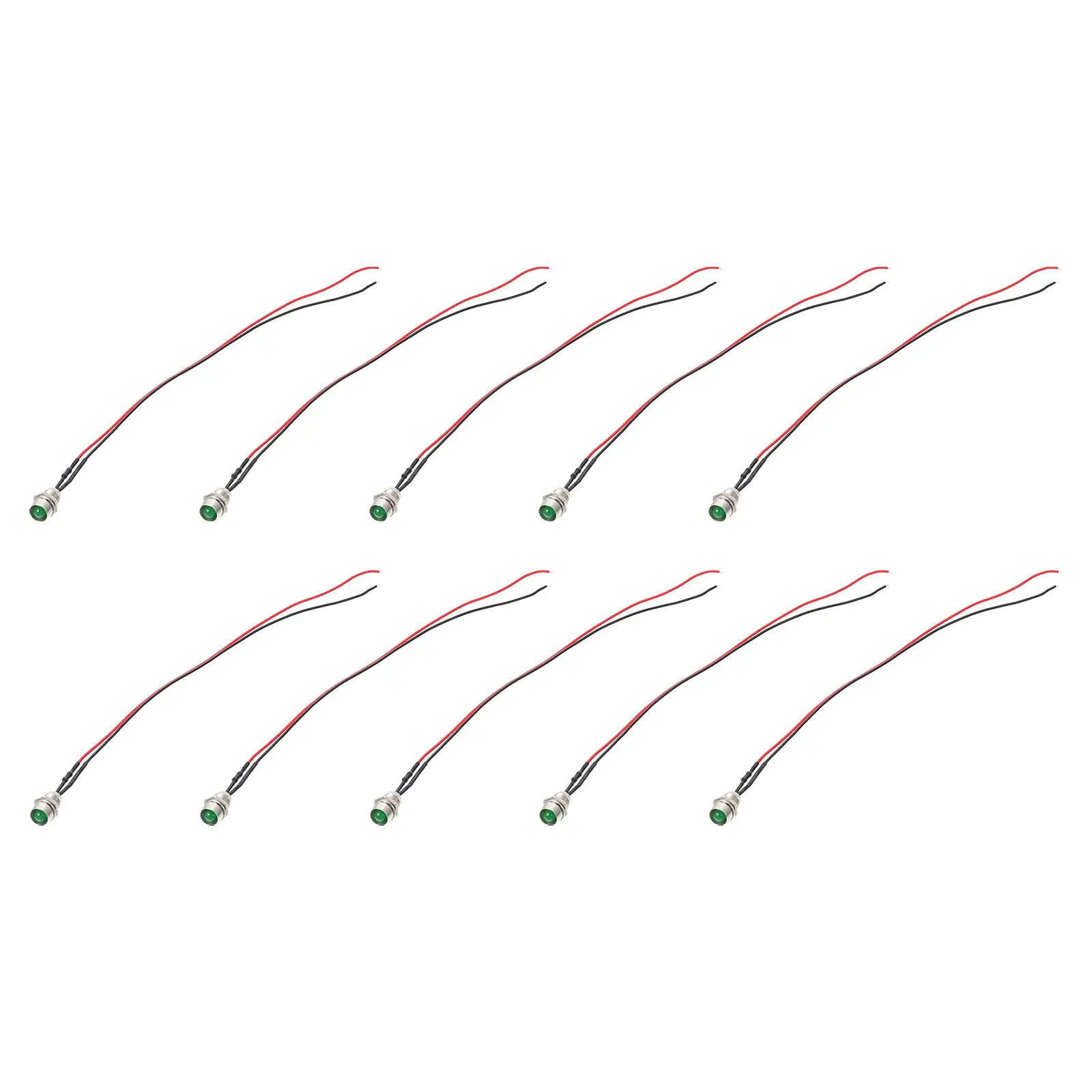 

10Pcs LED Metal Indicator Lights Smooth Polished Surface for Industrial Equipment Instrumentation Illumination Warning Signal