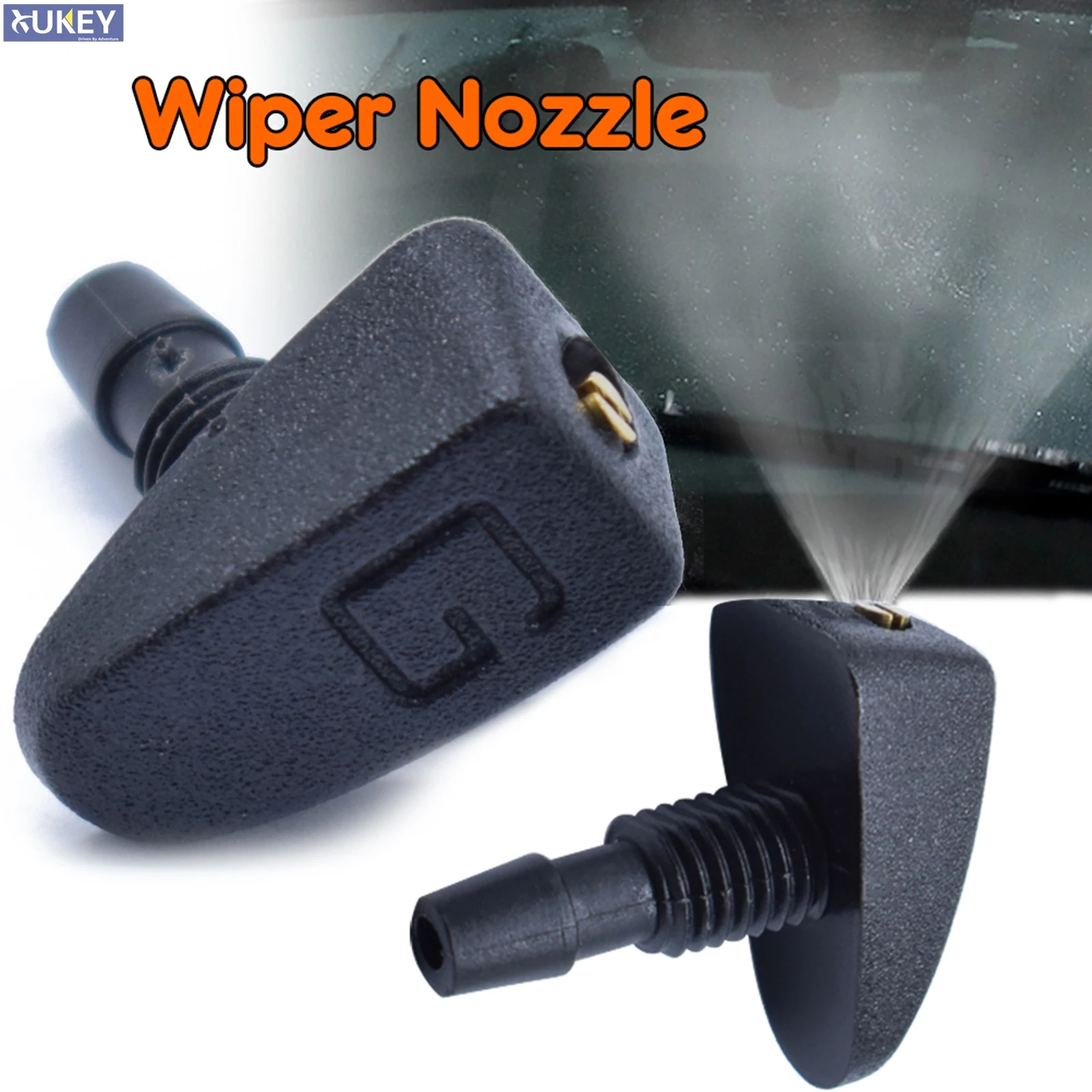 2 Pcs/Set Car Universal Front Windshield Wiper Nozzle Jet Sprayer Kits Sprinkler Water Fan Spout Cover Washer Outlet Adjustment