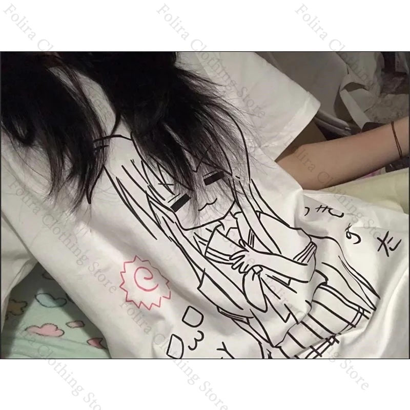 Anime Lucky Star Izumi Konata Print T-shirt Cotton Summer Tee Short Sleeve Tee Daily Clothing Kawaii Tshirt for Man Women