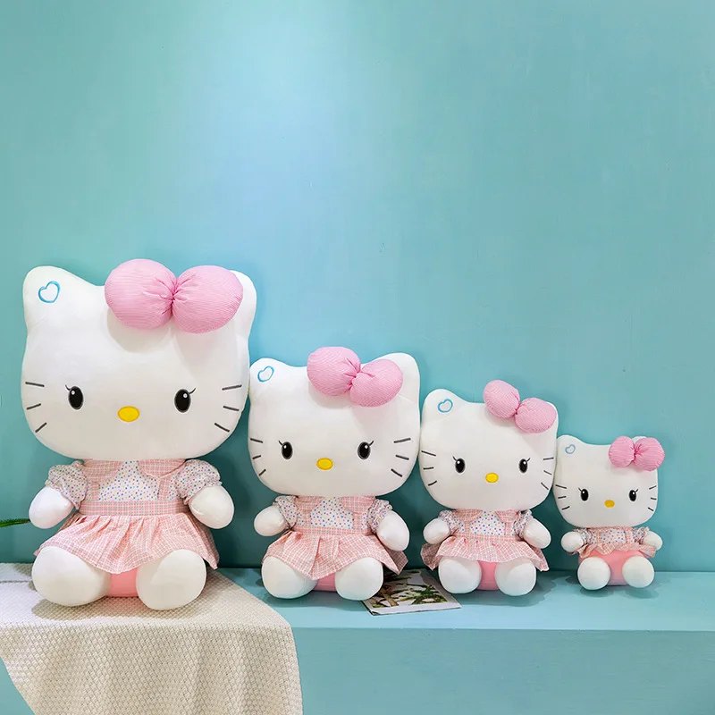 Sanrio – chat en peluche mignon, jouet pour enfants, cadeau d'anniversaire et de noël, oreiller de couchage doux, poupée pour filles, vente en gros