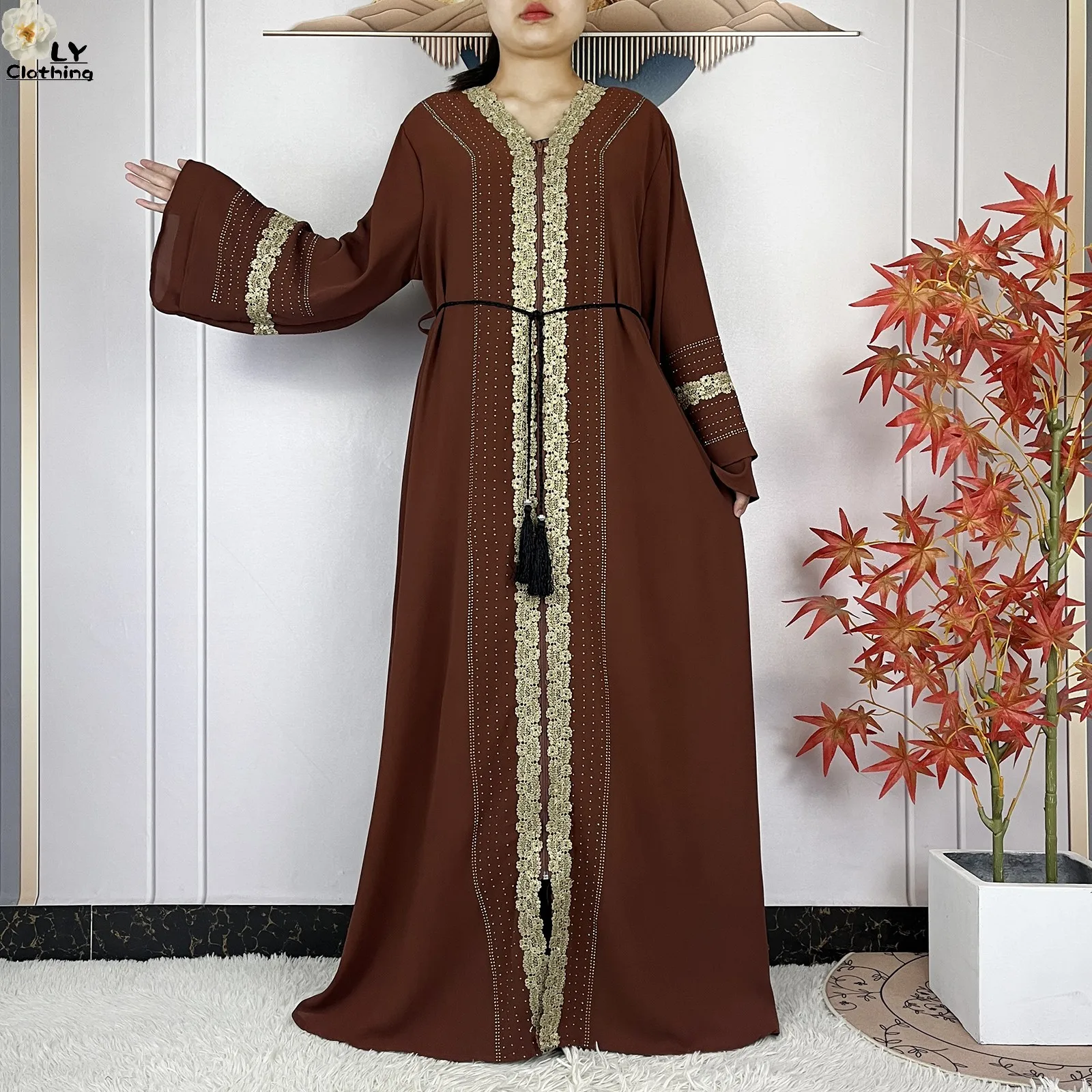 2025 New Dubai Lady Elegant Dress Chiffon Open Abaya Fashion Women Dress  Islamic Clothing Women Evening Party Dress With Scarf - AliExpress 200000345