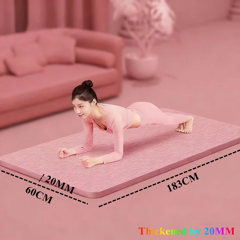 

20mm Thick NBR Outdoor Non-Slip Durable Gym Fitness Workout Camping Picnic Mat Exercise 1830x600x20mm Yoga Mat Moisture-proof