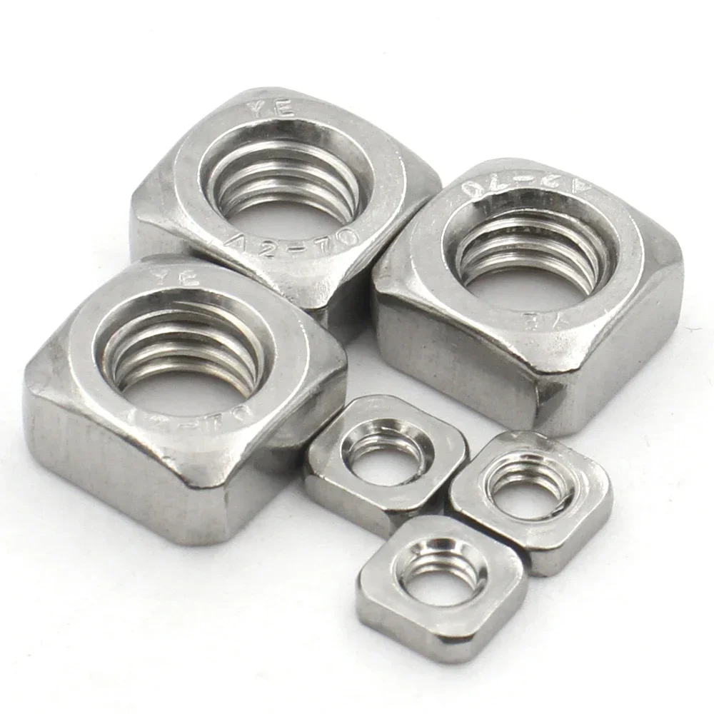 2 /5 /10 /20 /50PCS 304 Stainless Steel Built in thin Nuts High Strength M3 M4 M5 M6 M8 M10 M12 Square Nuts DIN557